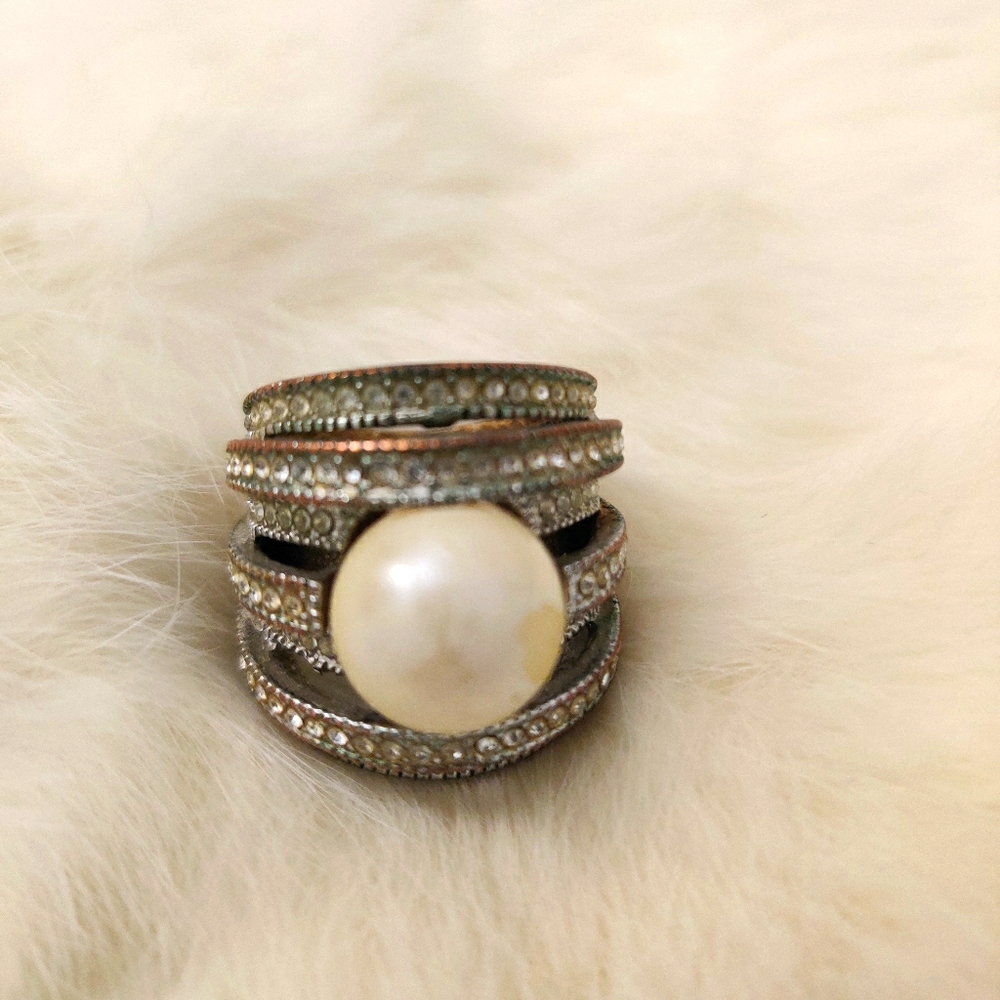 Vintage large pearl ring - Picture 1 of 7